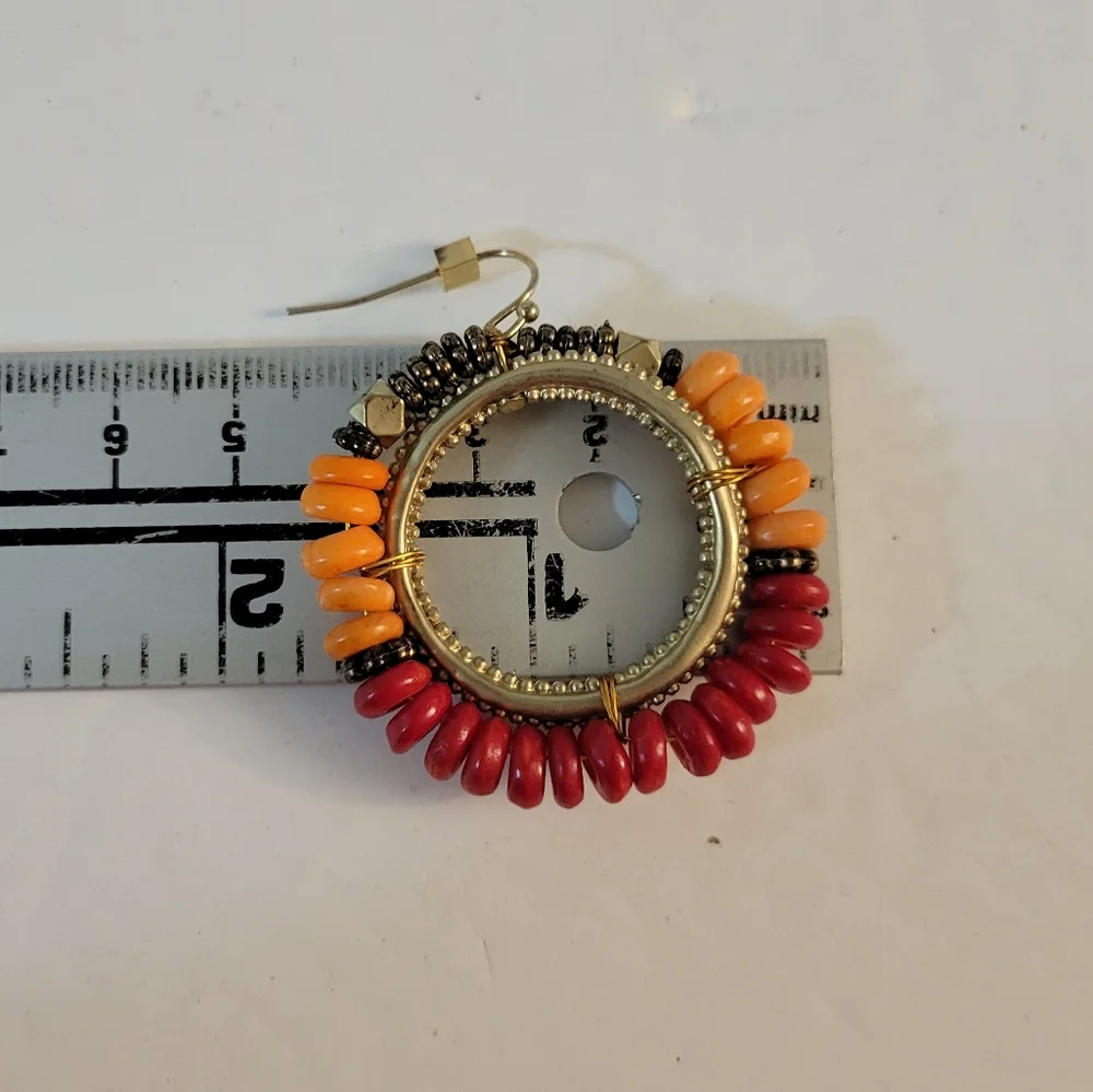 Tribal Style Circle Hook Back Earrings